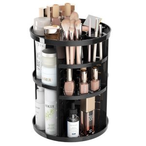 360-Diploma Spinning Make-up Organizer for Vainness – Adjustable Tray Skincare Carousel, Make-up Desk Storage Rack, Beauty Show for Dresser and Rest room