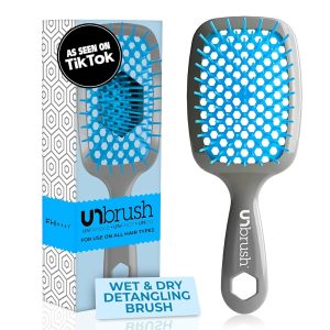 FHI Warmth UNbrush Detangling Device for Easy Brushing on All Moist or Dry Hair Varieties — Sturdy DuoFlex Anti-Static Bristles, Light-weight Design, Vented Hair Brush