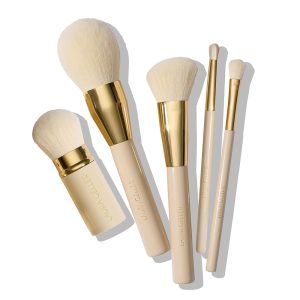 LAURA GELLER 5-Piece Vegan Make-up Brush Reward Set for Full Face Software | Good for Basis, Blush, Bronzer, Eyeshadow & Extra | Unique to Amazon |